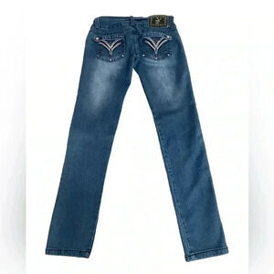 Playboy Y2K 2000’s Vintage Low Rise Studded Skinny Blue Jeans Juniors size 3/4
